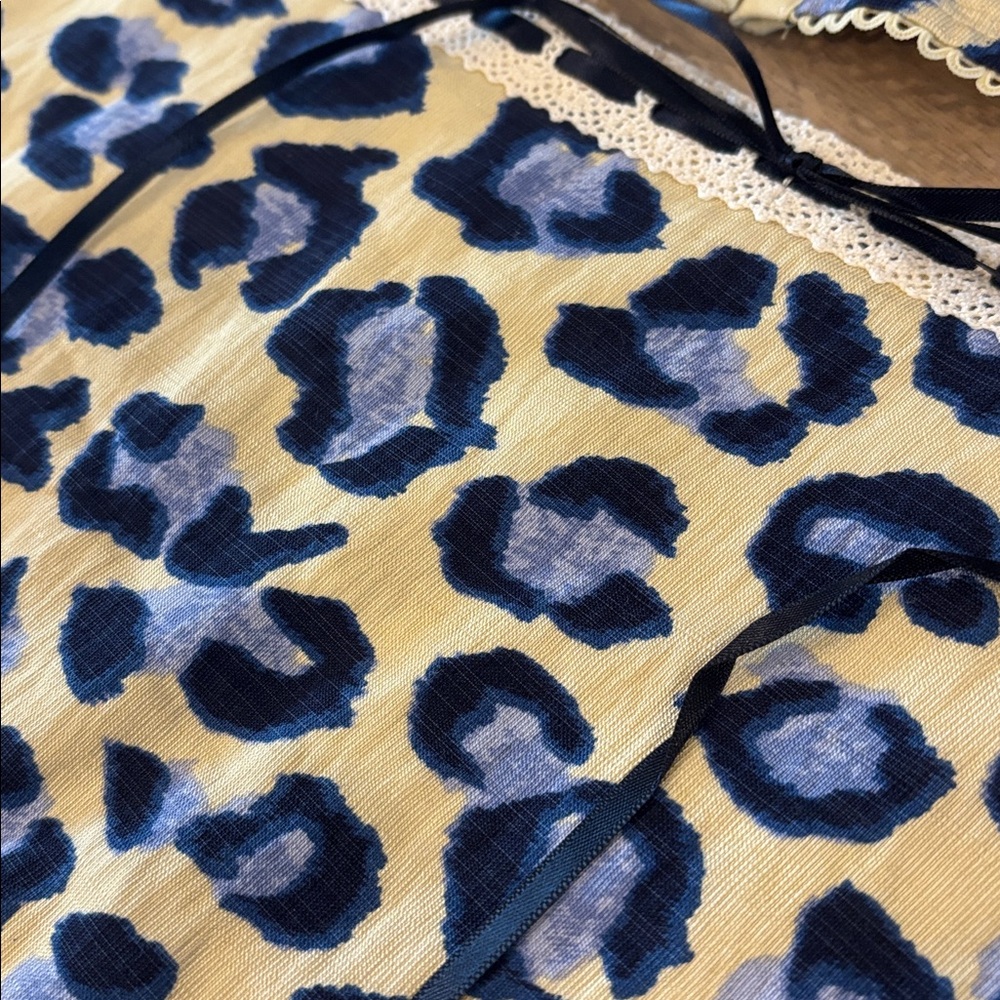 Matching Corset Top and Skirt Set Leopard Blue Strapless Medium NWT Feminine 2pc - Picture 5 of 8